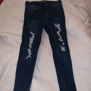 Dark denim ripped jeans